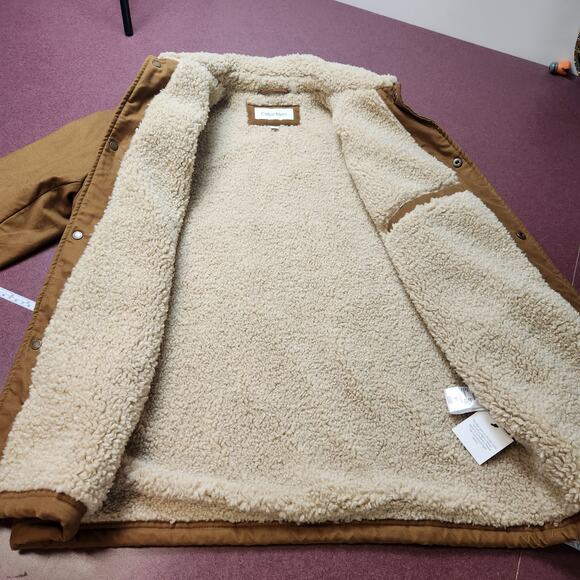 Calvin Klein Jacket Mens Medium Sherpa Coach Brown Cognac Western Yellowstone - Picture 5 of 9